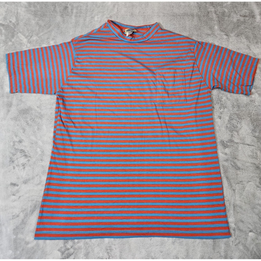 Weeds Men's Striped T-Shirt Red/Blue Size XXL